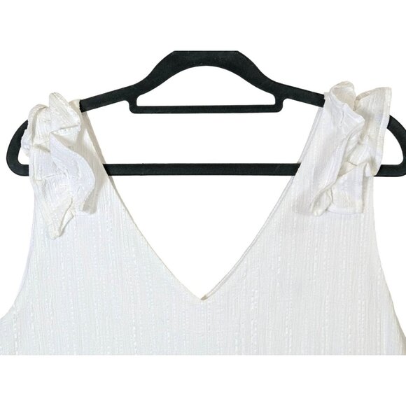 Peach Love Women size M White Dress Sleeveless Ruffle Lined Flowy Romantic Beach - Picture 2 of 9